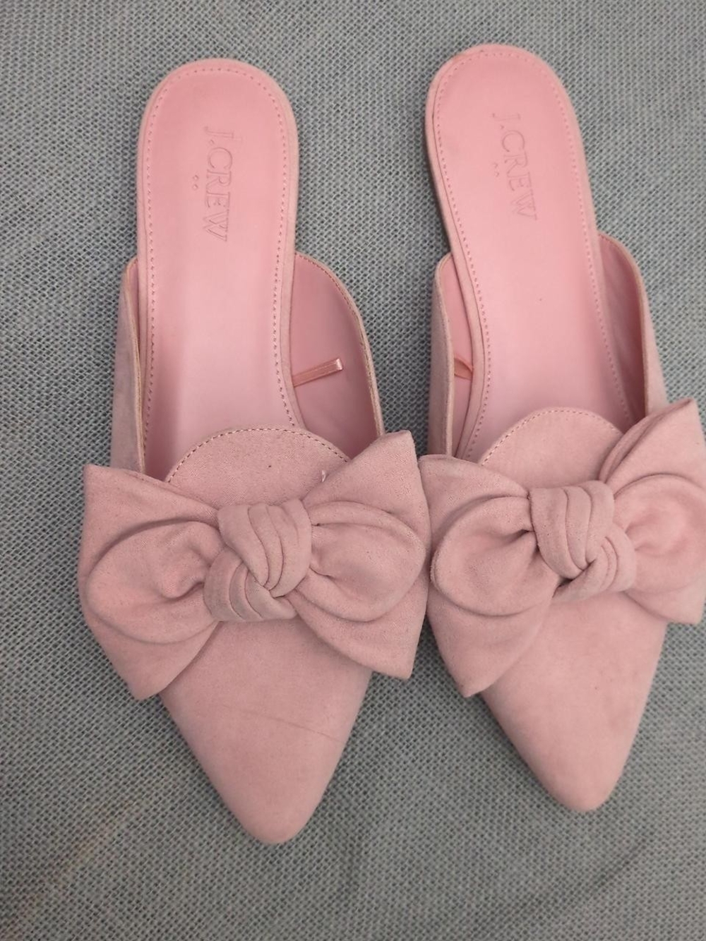 J. Crew Pink Bow Pointed-Toe Mule
